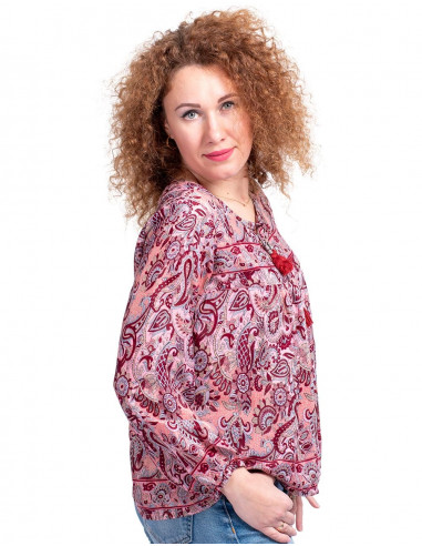 Seidenbluse mit langen Ärmeln