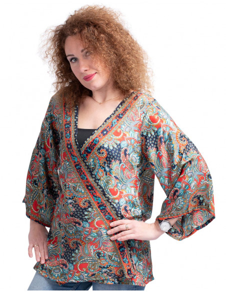 Kimono corto in seta