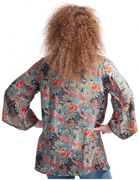 Kimono court en soie