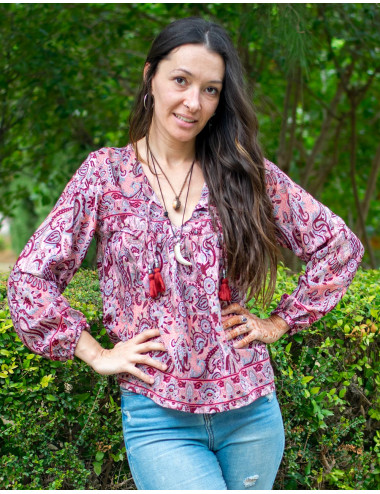 Long Sleeve Silk Blouse