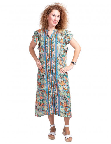 vestido-camisero-seda-estampada-verde