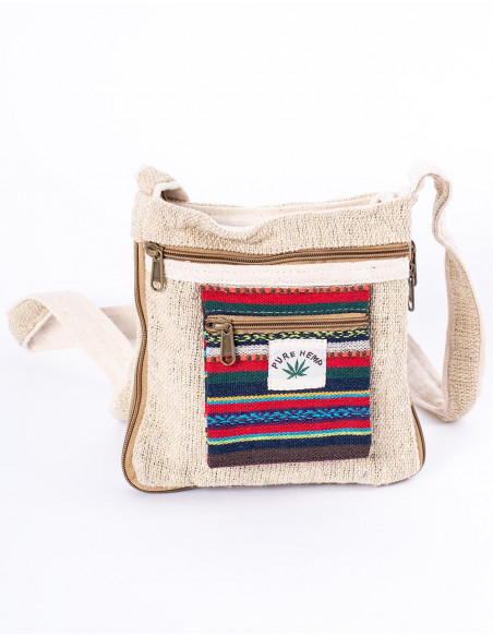 Borsa a tracolla media in canapa