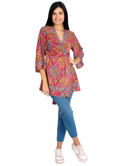 T-shirt façon kimono