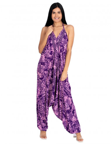macacão longo roxo