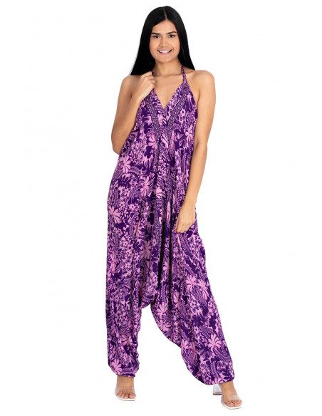 macacão longo roxo