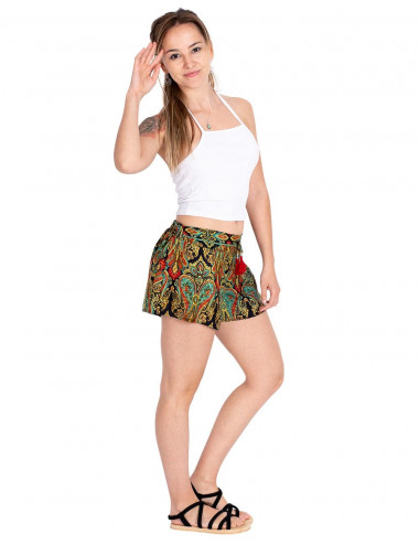 pantalon-corto-seda-negro-estampado-fresco 2