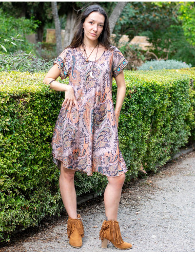 vestido-midi-seda-estampado-marron 2