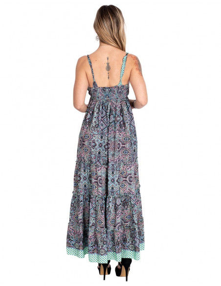 Vestido longo de alças
