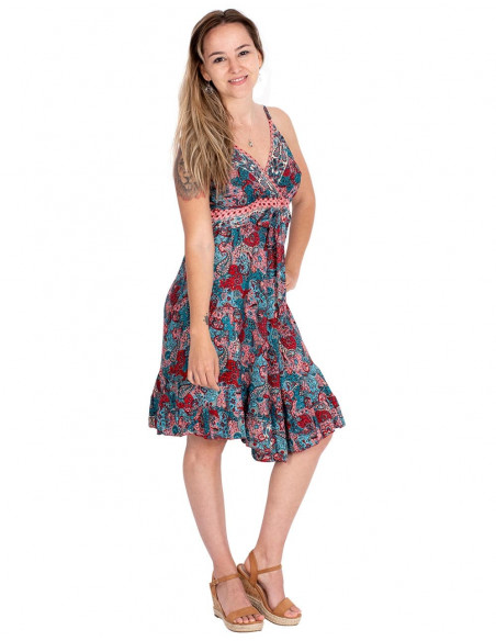 Robe en soie imprimée