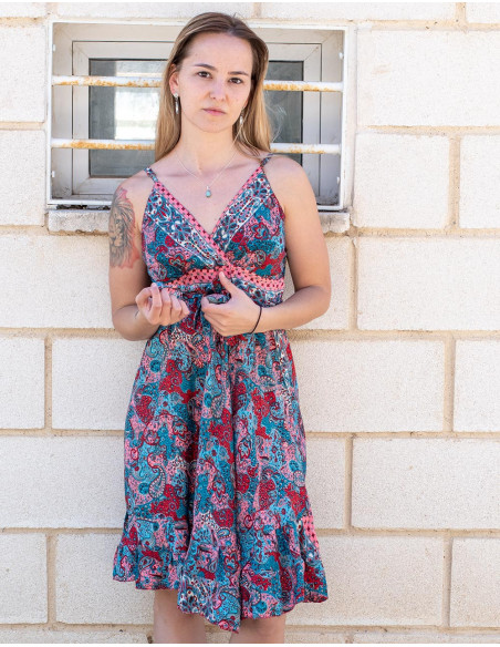 Bedrucktes Seidenkleid