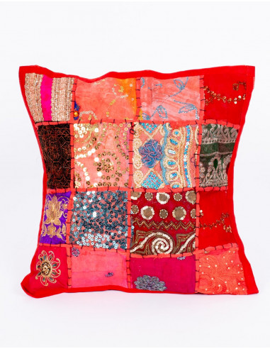 Housse de coussin patchwork
