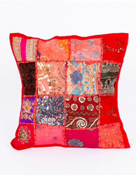 Housse de coussin patchwork