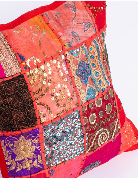 Housse de coussin patchwork