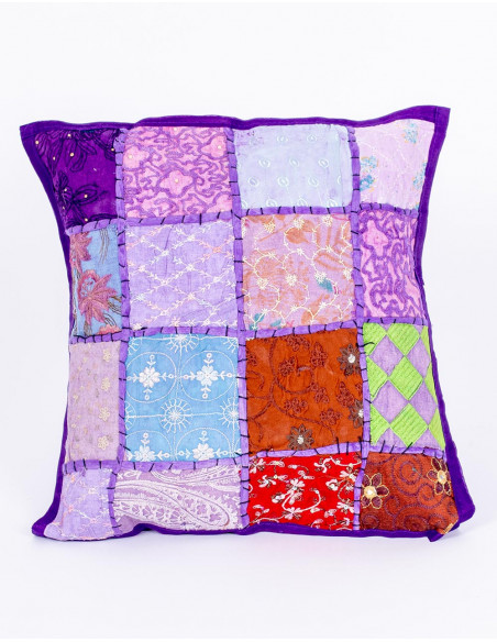 Housse de coussin patchwork