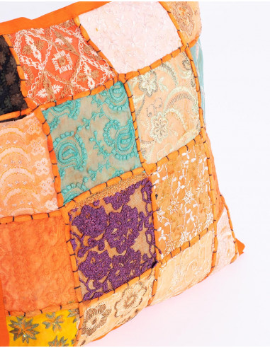 Housse de coussin patchwork