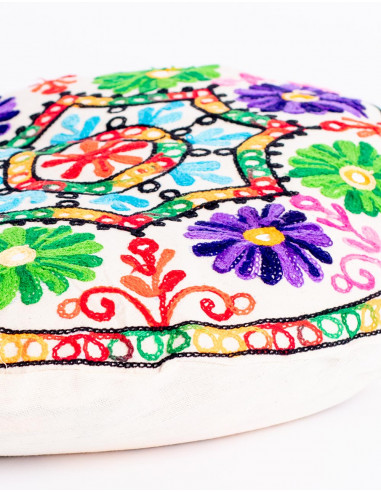 Fodera per cuscino rotondo Fiori