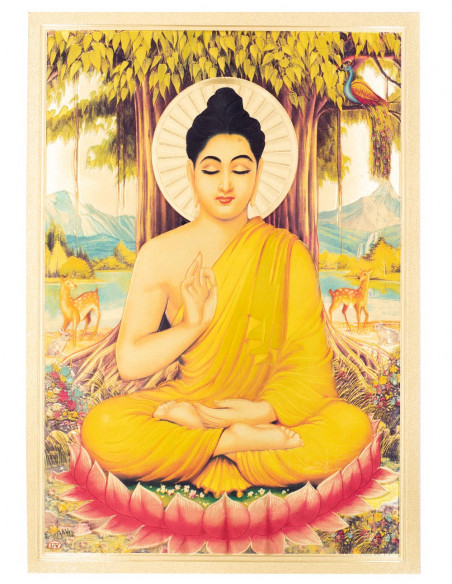 Grand Bouddha en feuille d'or