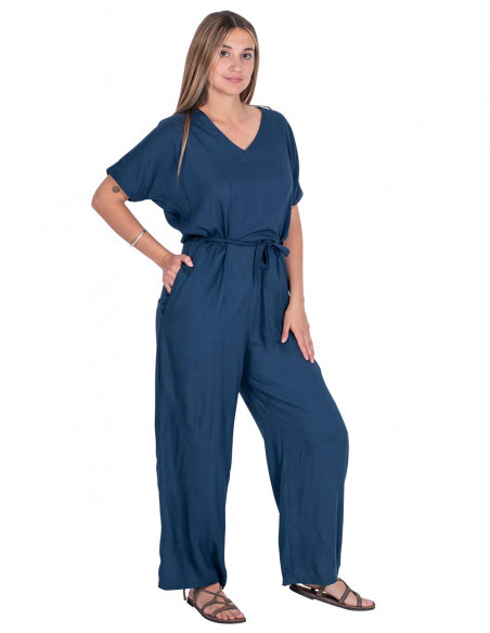 Blauer langer Overall