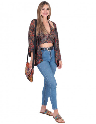 Ensemble Haut Imprimé + Kimono