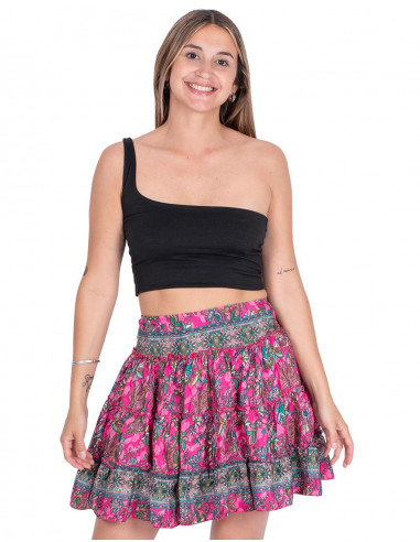 Pink Ruffled Miniskirt