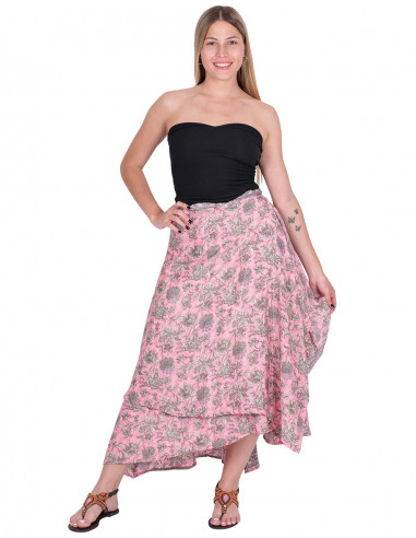Pink Silk Hippie Skirt