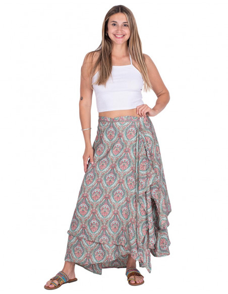 saia longa estampada