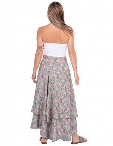 falda-larga-mujer-verano-seda-estampado-verde