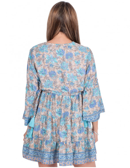 vestido-estilo-boho-con-lazos-y-pompones