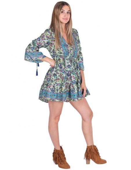 Vestido Curto Estilo Boho