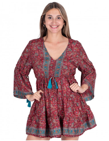 Abito boho con stampa Paisley