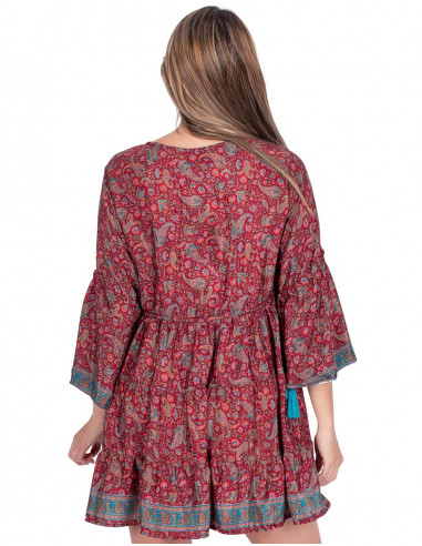Abito boho con stampa Paisley