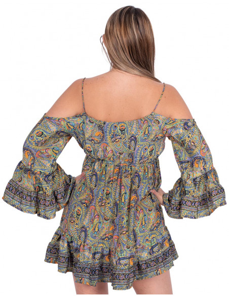 Böhmisches Off-Shoulder-Kleid