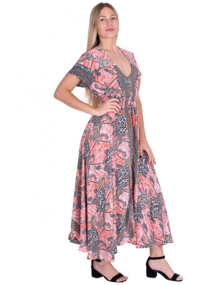 Robe en Soie Boutonnée