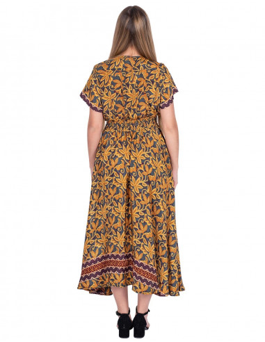 Long Yellow Flowers Dress