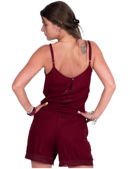 Burgunderfarbener Freizeitoverall