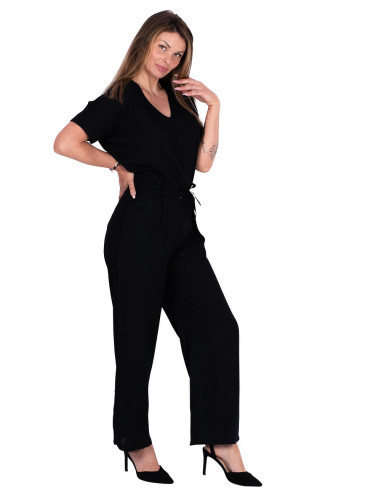 Long Black Jumpsuit with Bow