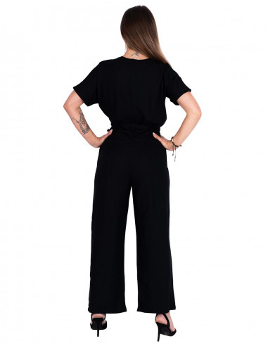 Long Black Jumpsuit with Bow