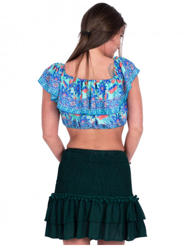 Green Pompom Skirt