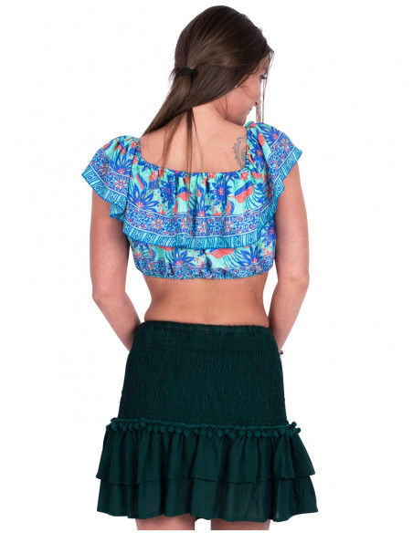 Green Pompom Skirt