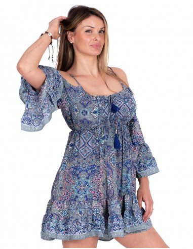 Schulterfreies Seidenkleid