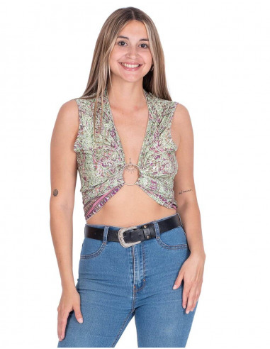 Bedrucktes Spitzenoberteil