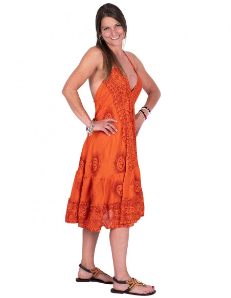 Vestido laranja sânscrito