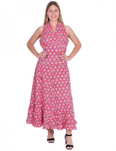 Vestido longo de algodão