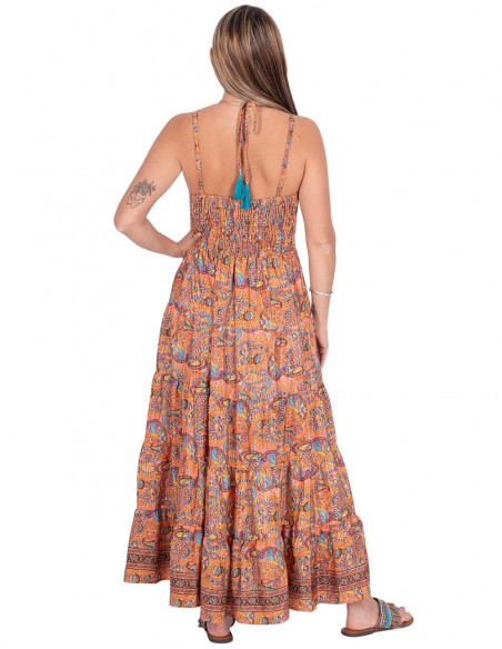 Robe Longue Orange Cachemire