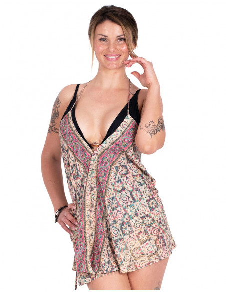 Vestido Estampado Extra Curto