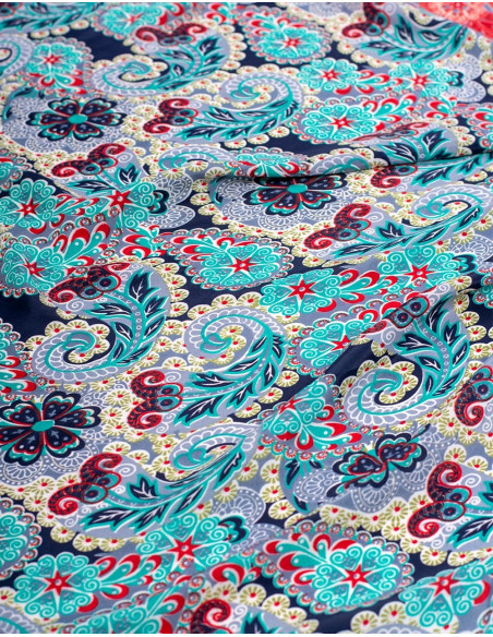 Printed Silk Cropeed Top