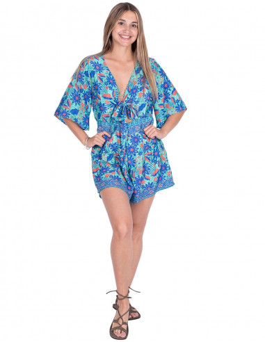 Tuta in seta con lacci