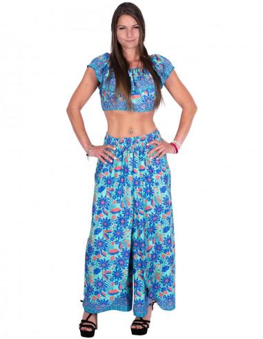 Top Cropeed de Seda Estampado