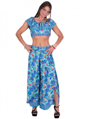 Pantalon en soie avec fente