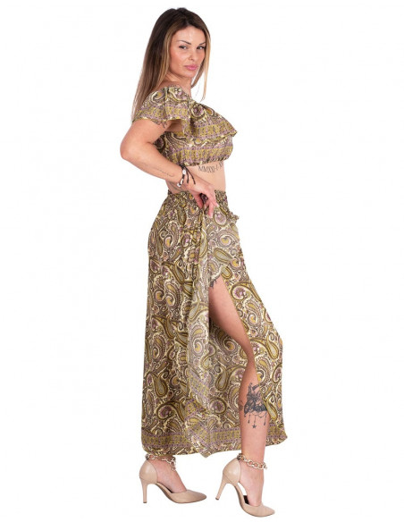 Printed Silk Flowing Pants